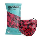 Medizer 3 Katlı Meltblown Kumaş 10'lu 20 Kutu Burun Telli Kırmızı Kamuflaj Desenli Full Ultrasonik Cerrahi Ağız Maskesi