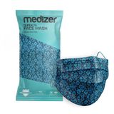 Medizer 3 Katlı Meltblown Mavi Çiçek Desenli Cerrahi Maske Telli 10'lu - 40 Adet