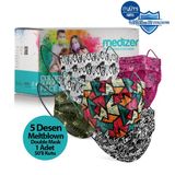 Medizer 5 Desen Telli 50 Adet Youngers Seri Meltblown Kumaş 3 Katlı Ultrasonik Cerrahi Ağız Maskesi