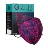 Medizer 5 Katlı FFP2 N95 Qzer Fuşya Desenli Koruyucu Maske Telli 30'lu
