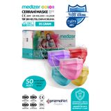 Medizer Color Serisi Meltblown Burun Telli 3 Katlı Cerrahi Maske - 50 Adet