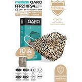 Medizer Qaro Leopar Desenli Kore Tipi KF94 Ffp2 Maske - 10 Adet
