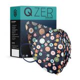 Medizer Qzer 5 Katlı FFP2 N95 Lacivert Çiçek Desenli Koruyucu Maske Telli 10'lu