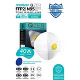 Medizer Qzer Beyaz 5 Katlı Ventilli Ffp2 Nr Toz Maskesi 40 Adet