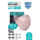 Medizer Qzer Çizgisel Kadın Desenli Ffp2 Maske 5 Katmanlı 10 Adet