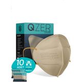 Medizer Qzer Krem Renk 5 Katmanlı Ffp2 N95 Maske - 10 Adet