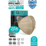 Medizer Qzer Krem Renk 5 Katmanlı Ffp2 N95 Maske - 20 Adet