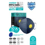 Medizer Qzer Lacivert 5 Katlı Ventilli Ffp2 Nr Toz Maskesi 10 Adet Iş Maskesi
