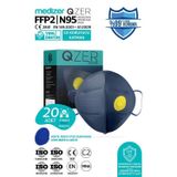 Medizer Qzer Lacivert 5 Katlı Ventilli Ffp2 Nr Toz Maskesi 20 Adet Iş Maskesi