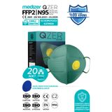 Medizer Qzer Yeşil 5 Katlı Ventilli Ffp2 Nr Toz Maskesi 20 Adet Iş Maskesi