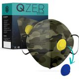 Medizer Qzer Yeşil Kamuflaj Desenli 5 Katlı Ventilli Ffp2 Nr N95 Maske - 40 Adet
