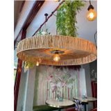 Medizin Hasır Avize 85X85Cm Bohem Avize Jüt Avize Oda Mutfak Salon Avize Kafe Restoran Avize