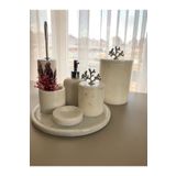 medmarbleart 7 Li Banyo Seti Gümüş Mercanlı Banyo Takımı Katı Sabunluklu Banyo Aksesuarları Klozet Takımı