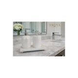 medmarbleart Troya stone Gümüş 3 Lü Mermer Banyo Seti 3 Parça