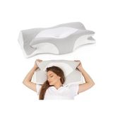 Medpride Ortopedik Boyun Yastığı, Memory Foam, Kelebek Şekli, 67x40x14 cm, Visco Dolgu, Tüm Yatış Pozisyonları için