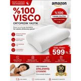Medpride Visco Boyun Destek Yastığı Ortopedik Memory Foam Yastık Boyun Kavisini Destekleyici Yastık