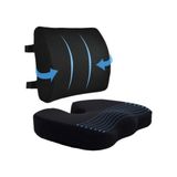 Medpride Visco Cocix Oturma Minderi ve Oto Araç Ofis Koltuk Sandalye Bel Destek Minderi - 45 x 34 x 7 cm - Siyah