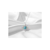 Medusa Gift 925 Ayar Gümüş 14 Ayar Altın Kaplama Opal Taşlı Kutup Yıldızı Kolye Silver