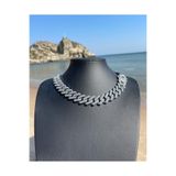 Medusa Jewelry Taşlı Sılver Prong (20MM) Chaın Kolye