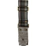 Medusa Striped Gray Deri Uçlu Gitar Askısı