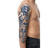 Medusa Zeus 1 Ay kalıcı Tam Kol Bacak Kaplama Yapıştırma Geçici Dövme 47 CM