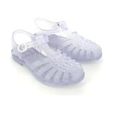 Meduse Sunmif Mat Argent Paillete - Mat Şeffaf Kadın Sandalet - Mat Beyaz