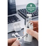 Medushop 8 Fonksiyonlu Airpods Kulaklık Temizleme Kiti – Klavye Telefon Detay Fırça Seti - Standart - Beyaz