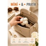 Medushop Çiçek Tasarımlı 7 Gün Bölmeli Taşınabilir - Hap Kutusu Takı Vitamin Organizer Saklama Kabı - Krem