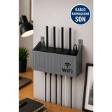 Medushop Gri Wifi Modem Düzenleyici Duvar Rafı Kablo Toplayıcı Router Organizer Modem Askılığı - 1 Adet