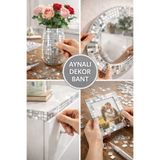 MEDUSHOP Kendinden Yapışkanlı Aynalı Mozaik Fayans Sticker Kare Cam Ayna Dekor Panel 30x30 Cm DIY Duvar Dekor