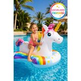 Medushop Sihirli Unicorn Binici Şişme Deniz Oyuncağı 163X86 cm Çocuk Havuz Deniz Simidi Büyük Boy - Çok Renkli - 3+ Yaş