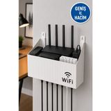 Medushop Wifi Modem Düzenleyici Beyaz Duvar Rafı Kablo Toplayıcı Router Askılığı Modem Organizer - Renkli - 1 Adet