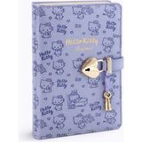 Medy Store Hello Kitty Özel Tasarım - Kutulu - Kilitli Çizgili Defter | A5 | 160 Yaprak | Anahtarlı Günlük - Mavi