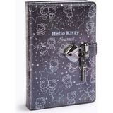 Medy Store Hello Kitty Özel Tasarım - Kutulu - Kilitli Çizgili Defter | A5 | 160 Yaprak | Anahtarlı Günlük - Metalik - Altın