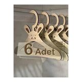 Medyarella Ahşap Tavşan Figürlü Çocuk Askısı | 3Mm Mdf | 6 Adet