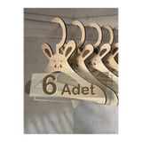 medyarella Tiny Wonders 🧸 Ahşap Tavşan Figürlü Çocuk Askısı | 3mm MDF | 6 Adet