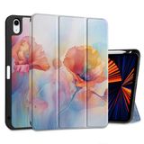 MEEgoodo iPad Air 5. Nesil Kılıf/iPad Air 4. Nesil Kılıf 10,9 inç 2022 2020, Kalem Tutacağı ve Üç Katlı Stand ve Yumuşak TPU Arka Kapak Kız Erkekler, Alan Gökkuşağı Gelincikleri için Tablet Kabuğu