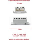 Meepo Mepoo 7 Li Klemens Faz Nötr Toprak 80 Amper Zemine ve Raya Montaj Ac Dc Voltaj Çok Al Az Öde - 3 Adet