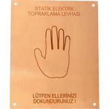 Meepo Statik Elektrik Topraklama Levhası 20*25 cm Elektrolitik Bakır üzeri Lazer Kazıma