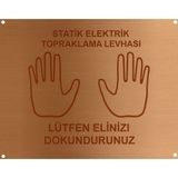 Meepo Statik Elektrik Topraklama Levhası Çift El 20*25 cm 1 mm (Elektrolitik Bakır Üzeri Lazer Kazıma) Iş Güvenliği Ekipmanı. - 20 x 25 cm