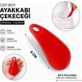 Meerkat 1 Adet Cep Boy Plastik Ayakkabı Çekeceği, 8cm Mini Boy Plastik Kerata - 850Kırmızı
