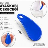 Meerkat 1 Adet Cep Boy Plastik Ayakkabı Çekeceği, 8cm Mini Boy Plastik Kerata - Mavi