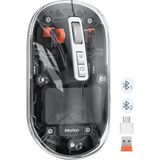Meetion | BTM005 | Siyah | Saydam Ofis Mouse | 2.4G Kablosuz + Çift Bluetooth | Sessiz Tıklama | 2400 DPI
