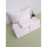 Mef Collection 12'li Otel Yastık Koruyucu Alez Beyaz 50x70 | Kapitoneli Fermuarlı Hijyenik Kılıf - 50 x 70 cm