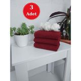 Mef Collection 3'lü Bordo Pamuklu Berber Havlusu Kuaför Havlusu - 50x90 cm - Su Çekici ve Dayanıklı - 50 x 90 cm
