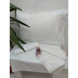 Mef Collection 6'lı Otel Yastık Kılıfı Beyaz 50x70 | Yollu Pamuk Saten Kapaklı Otel Tekstili