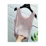 Mefa basic Rose Parlak Payetli Bluz