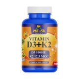 Mefa Naturals D3 + K2 200 Softgel 1000 Ünite D Vitamini 12.5 Mcg K2 Vitamini