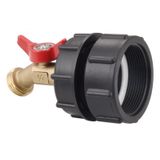 Mefape 275-330 Galon IBC Tote Su Deposu Adaptörü, 2.44 '' İnce Dişli Hortum Kapatma Vanası, IBC Tote Bahçe Hortum Adaptörü 1/2 "NPT w/3/4 GHT Pirinç Su Tıkaç Küresel Vana, Hortum Bağlayıcı Bahçe Bataryası