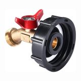 Mefape 275-330 Galon IBC Tote Su Deposu Adaptörü, 2 '' Kaba Dişli Hortum Kapatma Vanası, IBC Tote Bahçe Hortum Adaptörü 1/2 "NPT w/3/4 GHT Pirinç Su Tıkaç Küresel Vana, Hortum Bağlayıcı Bahçe Bataryası